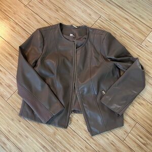 Chicos  Taupe Faux  Leather Jacket